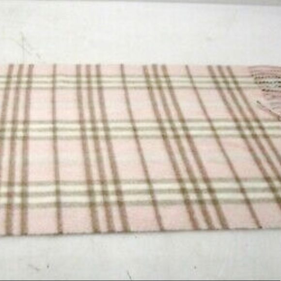 Burberry Cashmere Scarf Pink Plaid - Picture 3 of 4